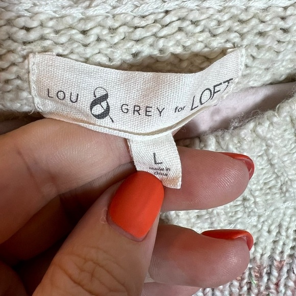 Lou & Grey by Loft Color Block Knit Sweater, Large - Picture 6 of 9